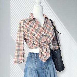 Vintage Preppy Plaid Button Up